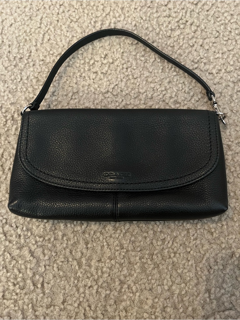 Coach Black Pebbled Leather Clutch